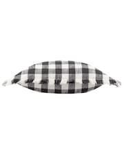 Yard Black Barton Check Yarn Dyed 100% Cotton Cushion - Image 2 of 3