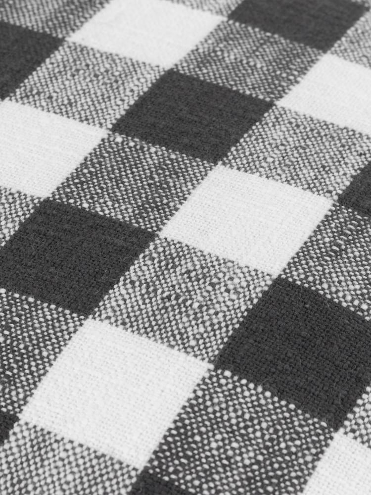 Yard Black Barton Check Yarn Dyed 100% Cotton Cushion - Image 3 of 3