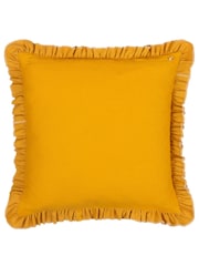 Furn Gold 100% Cotton Daisy Frill Embroidered Velvet Cushion - Image 2 of 4