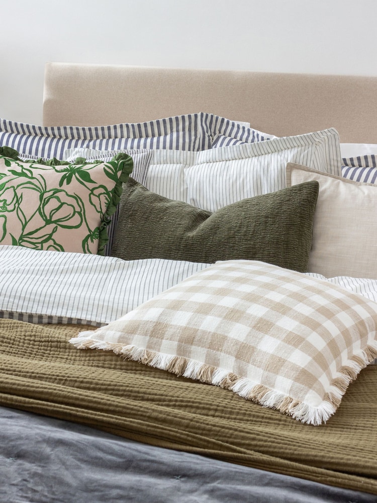 Yard Barton Check Yarn Dyed 100% Cotton Cushion - صورة 1 من 4