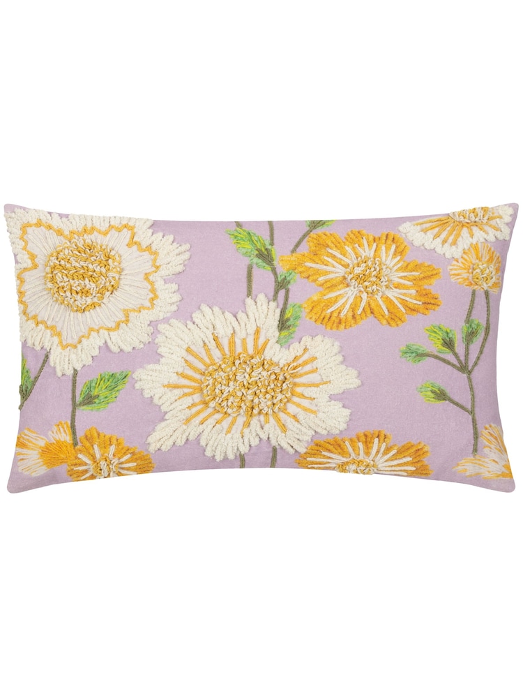 Wylder Chrysantha Embroidered 100% Cotton Cushion - Bild 1 von 4