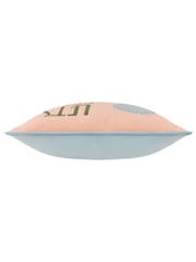 Furn Pink Let's Grow Piped Velvet Cushion - Image 4 of 6