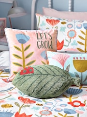 Furn Pink Let's Grow Piped Velvet Cushion - Image 6 of 6