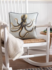 Evans Lichfield Multicolour Salcombe Octopus Piped Cushion - Image 1 of 6
