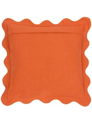 Furn Sandy Pink 100% Cotton Scalloped Cushion - Image 2 of 4