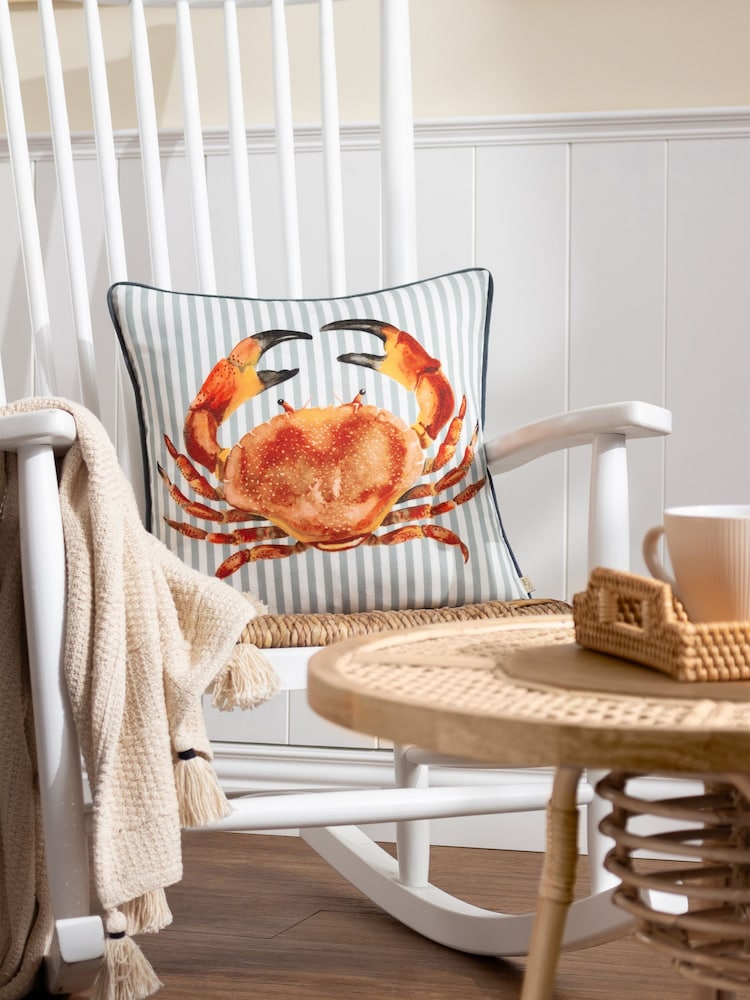Evans Lichfield Multicolour Salcombe Crab Piped Cushion - Image 1 of 6