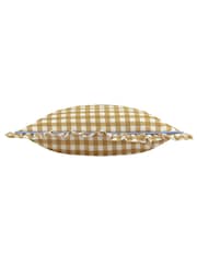 Furn Gold 100% Cotton Maude Gingham Reversible Piped Cushion - Image 4 of 6