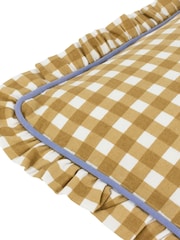Furn Gold 100% Cotton Maude Gingham Reversible Piped Cushion - Image 5 of 6
