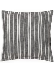 Yard Black Hebble Striped 100% Cotton Cushion - Image 1 of 4