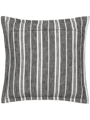 Yard Black Hebble Striped 100% Cotton Cushion - Image 2 of 4