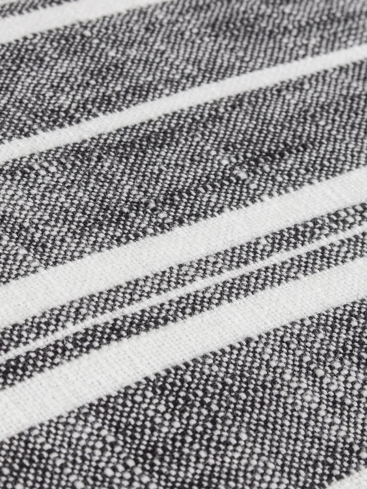 Yard Black Hebble Striped 100% Cotton Cushion - Image 4 of 4