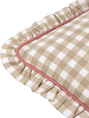 Furn 100% Cotton Maude Gingham Reversible Piped Cushion - Bild 5 von 5