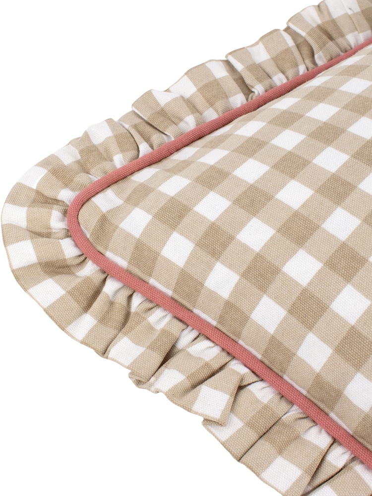 Furn 100% Cotton Maude Gingham Reversible Piped Cushion - Bild 5 von 5