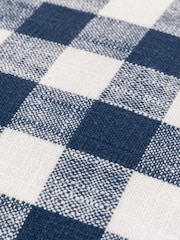 Yard Navy Barton Check Yarn Dyed 100% Cotton Cushion - Image 4 of 5