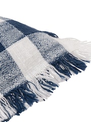 Yard Navy Barton Check Yarn Dyed 100% Cotton Cushion - Image 5 of 5