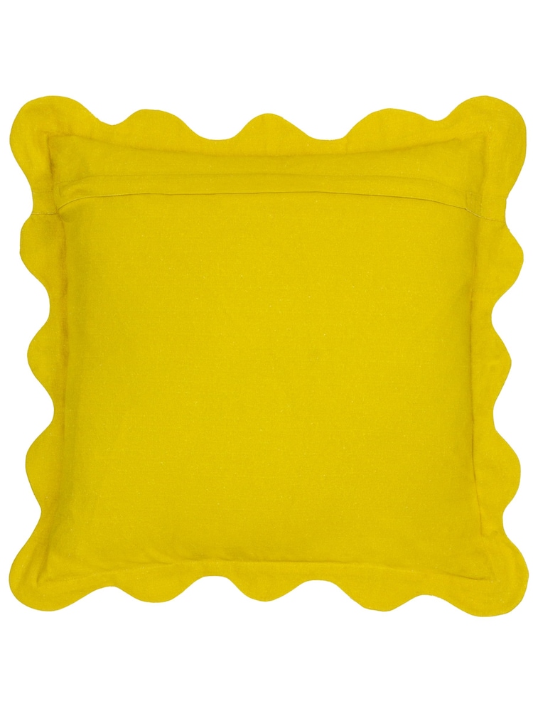 Furn Citronelle 100% Cotton Scalloped Cushion - Image 2 of 4