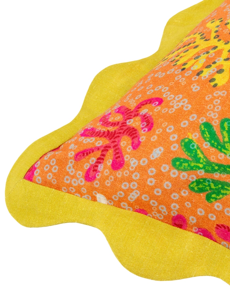 Furn Citronelle 100% Cotton Scalloped Cushion - Image 4 of 4