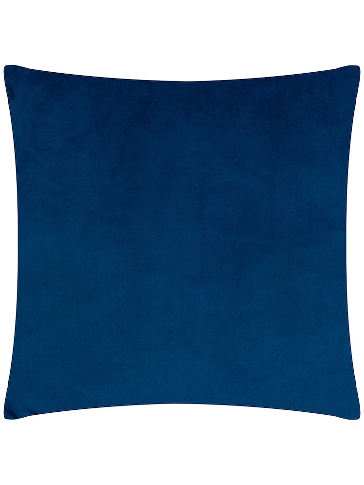 Riva Paoletti Magenta Blue Bardot Cut Velvet Cushion - Image 2 of 4