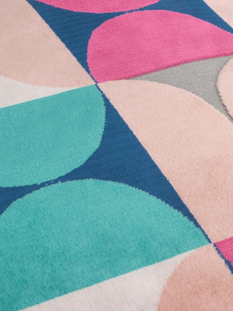Riva Paoletti Magenta Blue Bardot Cut Velvet Cushion - Image 4 of 4