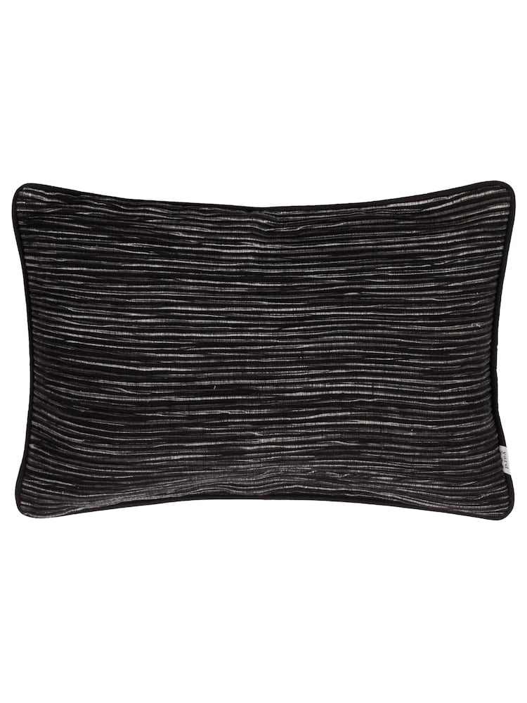 Yard Black Cove Ribbed 100% Cotton Cushion - Image 1 of 4