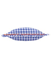 Furn Blue 100% Cotton Maude Gingham Reversible Piped Cushion - Image 3 of 4