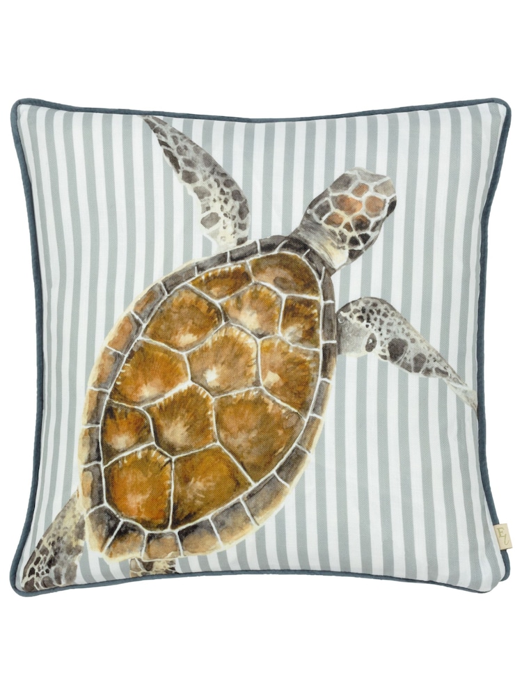 Evans Lichfield Multicolour Salcombe Turtle Piped Cushion - Image 2 of 6