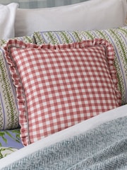 Furn 100% Cotton Maude Gingham Reversible Piped Cushion - Imagen 1 de 6