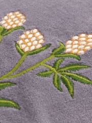 Furn Lilac 100% Cotton Hettie Embroidered Velvet Cushion - Image 5 of 6