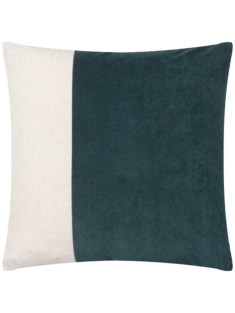 Furn Slate Blue Coba Washed Velvet Cushion - Image 1 of 3
