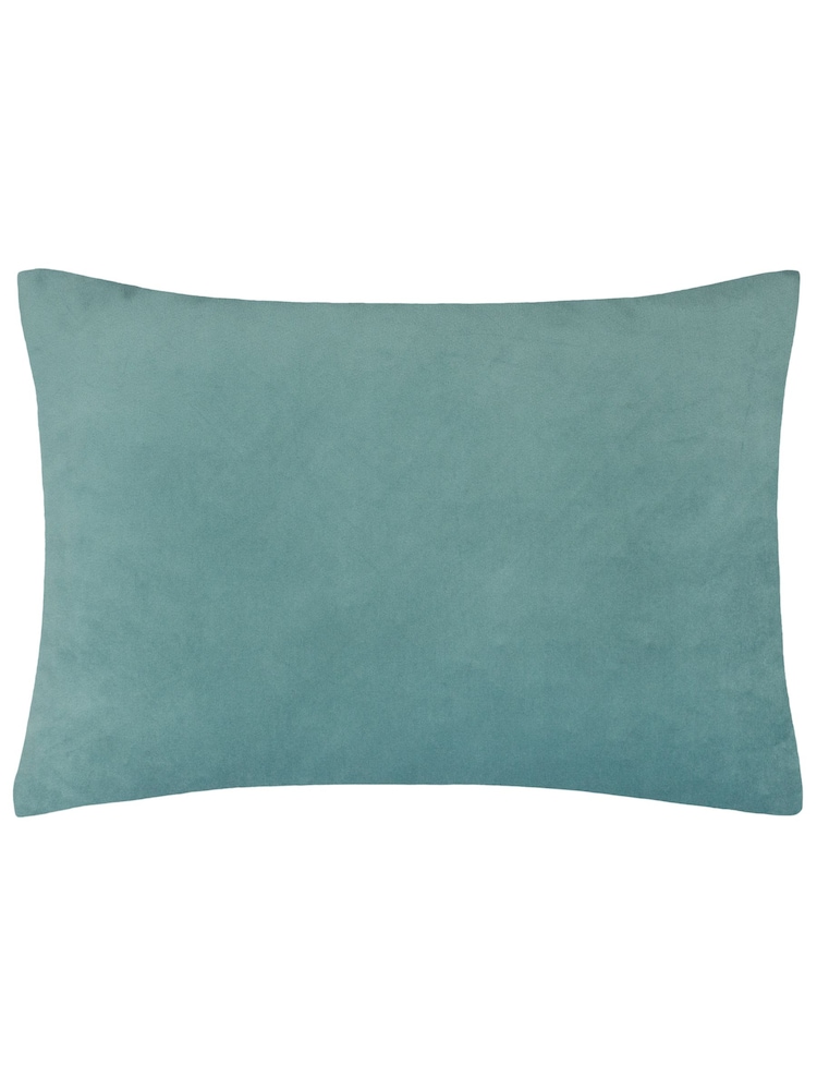 Riva Paoletti Magenta Blue Keela Cut Velvet Cushion - Image 2 of 4