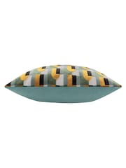 Riva Paoletti Magenta Blue Keela Cut Velvet Cushion - Image 3 of 4