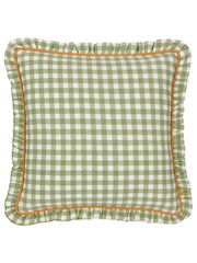 Furn 100% Cotton Maude Gingham Reversible Piped Cushion - Image 1 of 4