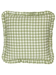 Furn 100% Cotton Maude Gingham Reversible Piped Cushion - Image 2 of 4