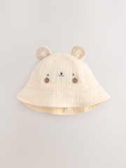 Neutral Bear 100% Cotton Baby Woven Bucket Hat - Image 3 of 5