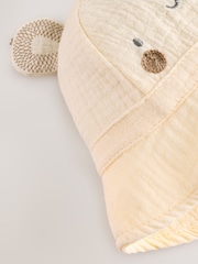 Neutral Bear 100% Cotton Baby Woven Bucket Hat - Image 4 of 5