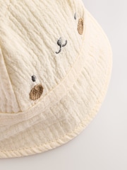 Neutral Bear 100% Cotton Baby Woven Bucket Hat - Image 5 of 5