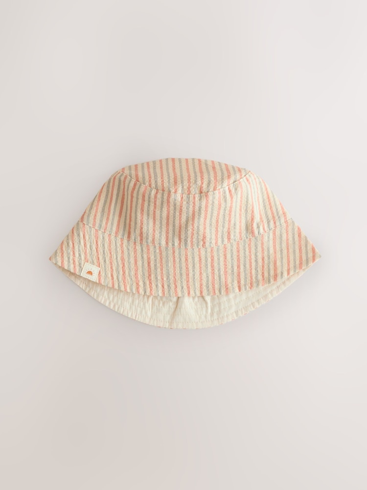 Neutral Stripe And Sun Baby Bucket Hats 2 Pack - Image 2 of 5