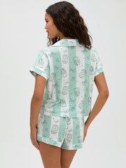 Boux Avenue Green Coffee Striped Short Pyjamas Set - Image 5 of 6