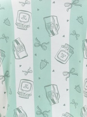 Boux Avenue Green Coffee Striped Short Pyjamas Set - Image 6 of 6