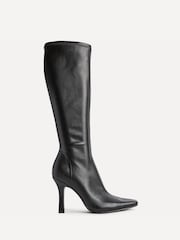 Linzi Black PU Alexia Stretch High Leg Boots - Image 2 of 5