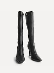 Linzi Black PU Alexia Stretch High Leg Boots - Image 4 of 5