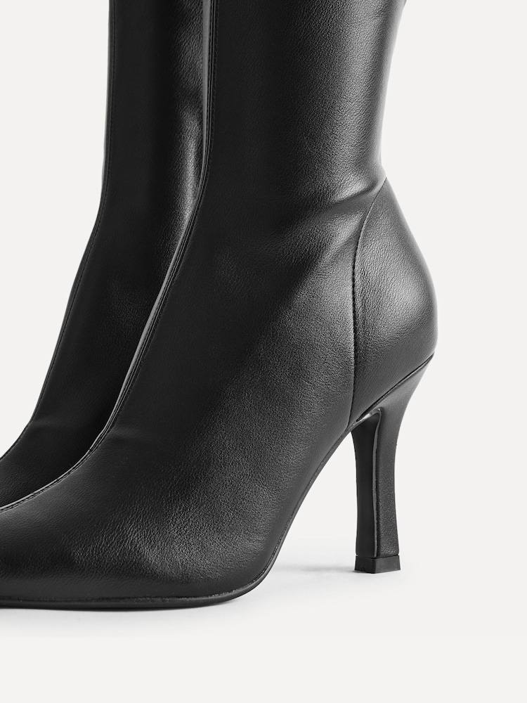 Linzi Black PU Alexia Stretch High Leg Boots - Image 5 of 5 Linzi Black PU Alexia Stretch High Leg Boots - Image 5 of 5
