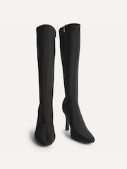 Linzi Black Scuba Alexia Stretch High Leg Boots - Image 3 of 5