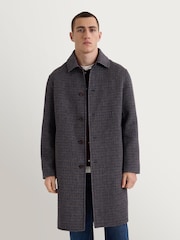 Wax London Brown Stan Coat Double Face Check Coat - Image 1 of 4