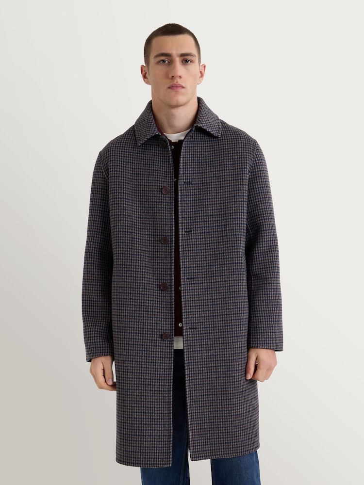Wax London Brown Stan Coat Double Face Check Coat - Image 1 of 4