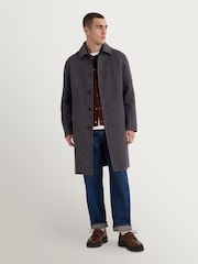Wax London Brown Stan Coat Double Face Check Coat - Image 3 of 4