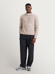 Wax London Alpha Zip Long Sleeve Space Dye Polo Shirt - Imagen 3 de 4