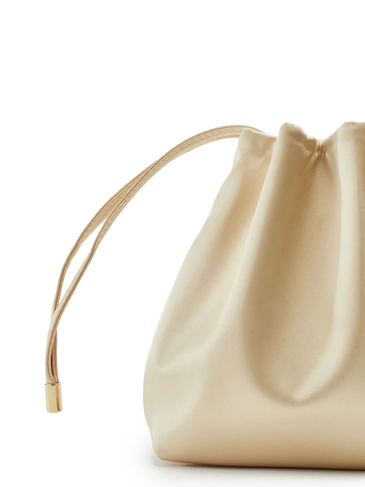 Moda in Pelle Lotty Ruched Bucket Shoulder Bag - Изображение 4 4