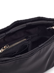 Moda in Pelle Black Lotty Ruched Bucket Shoulder Bag - Image 3 of 4