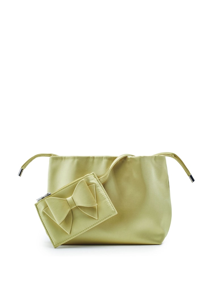 Moda in Pelle Green Lotty Bag Ruched Bucket Shoulder Bag - Image 1 of 4